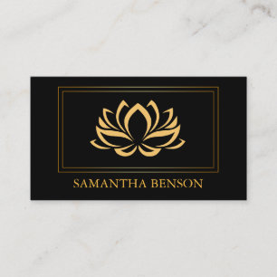 Elegant Lotus Logo Yoga Healing Health Meditation Business Card