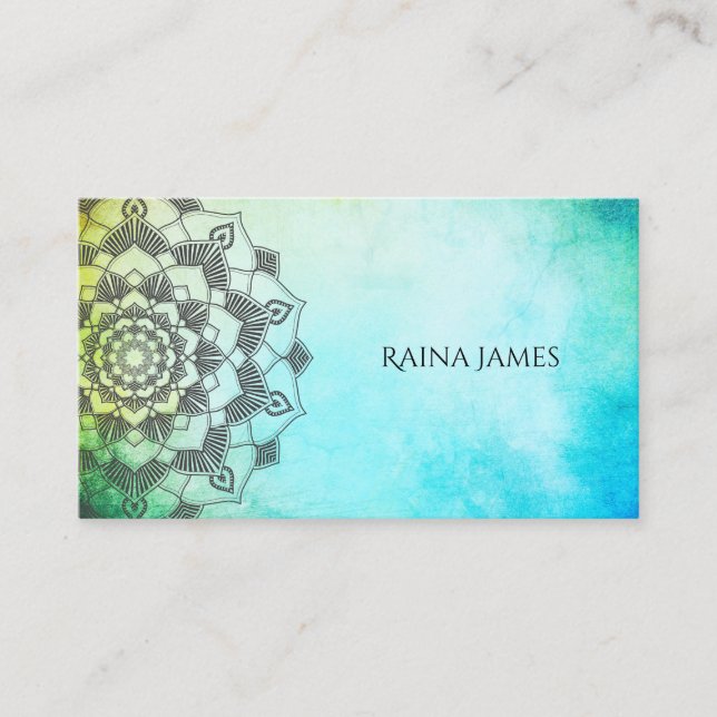 Elegant Lotus Mandala Business Card (Front)