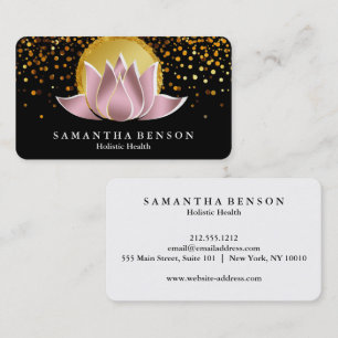 Elegant Lotus Mandala Yoga Holistic Health Business Card
