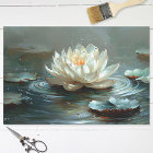 Elegant Lotus on the Pond Painting Decoupage