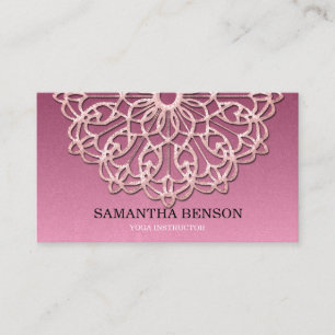 Elegant Lotus Yoga Instructor Business Card