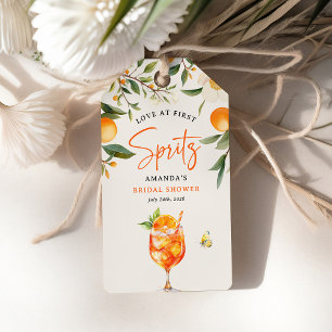 Elegant Love at First Spritz' Bridal Shower Favour Gift Tags