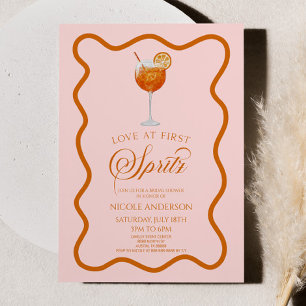 Elegant Love At First Spritz Bridal Shower Invitation