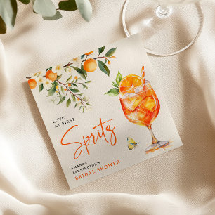 Elegant Love at First Spritz' Bridal Shower Napkin
