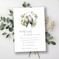 Elegant Love Birds Botanical Wreath Wedding
