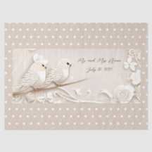 Elegant love birds wedding tissue paper