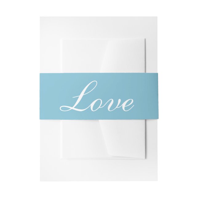 Elegant Love Blue Nautical Beach Wedding Invitation Belly Band (Front Example)