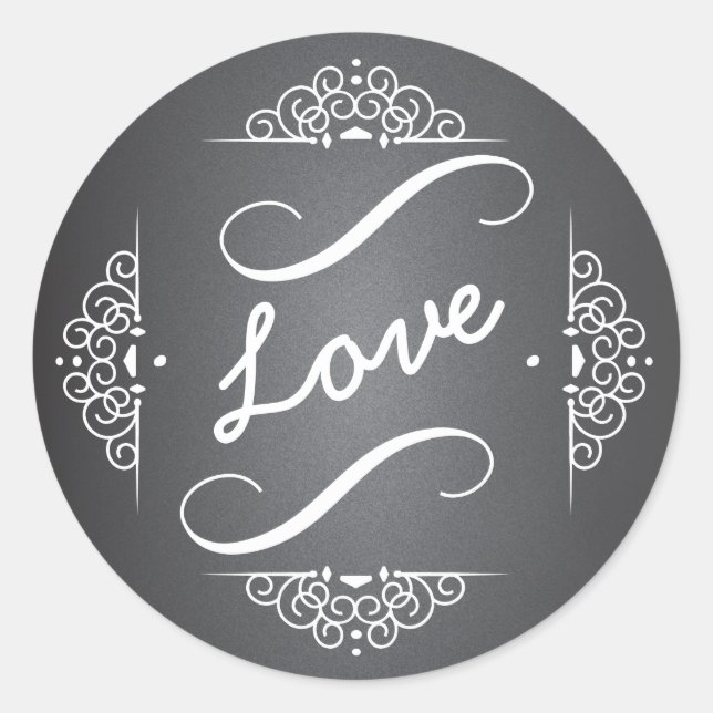 Elegant Love Chalkboard Envelope Seal Sticker (Front)