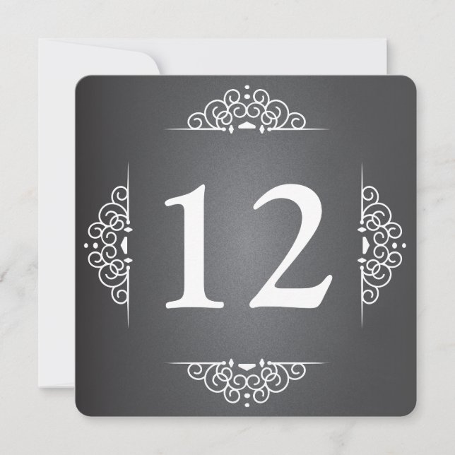Elegant Love Chalkboard Wedding Table Number Card (Front)