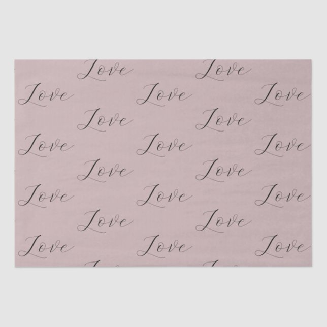 Elegant Love Cream Beige Clay Wedding Tissue Paper (Front)