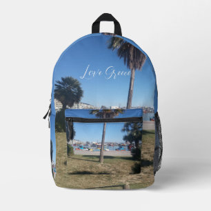 Elegant Love Greece 2 Printed Backpack