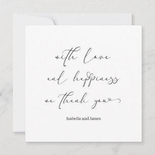 Elegant Love & Happiness Romantic Wedding Thank You Card