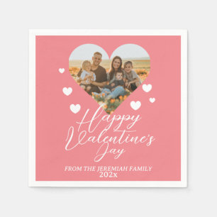 Elegant Love Happy Valentine's Day Family Photo Napkin