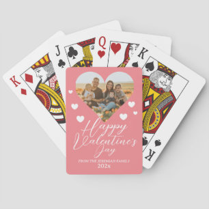 Elegant Love Happy Valentine's Day Family Photo Playing Cards