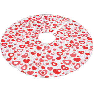 Elegant Love Heart Brushed Polyester Tree Skirt