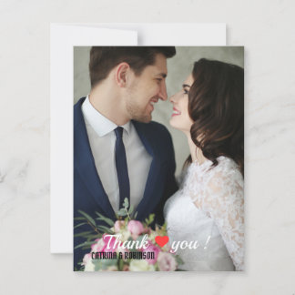 Elegant Love Heart Wedding Photo Postcard