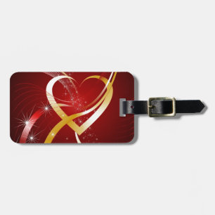 Elegant love hearts luggage tag