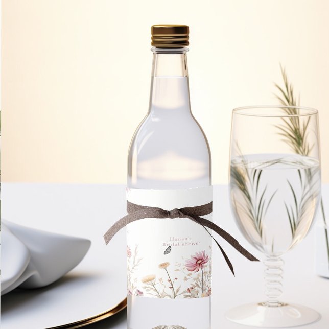 Elegant Love in bloom Bridal shower   Wine Label (Creator Uploaded)