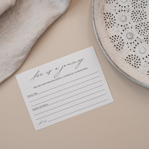 Elegant Love is a Journey Bridal Shower Advice Card