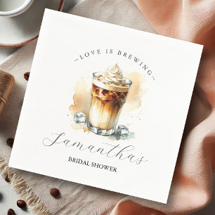 Elegant Love is Brewing Bridal Shower Napkin