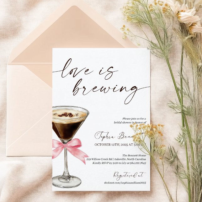 Elegant Love is Brewing Fall Coffee Bridal Shower Invitation (Creator Uploaded)