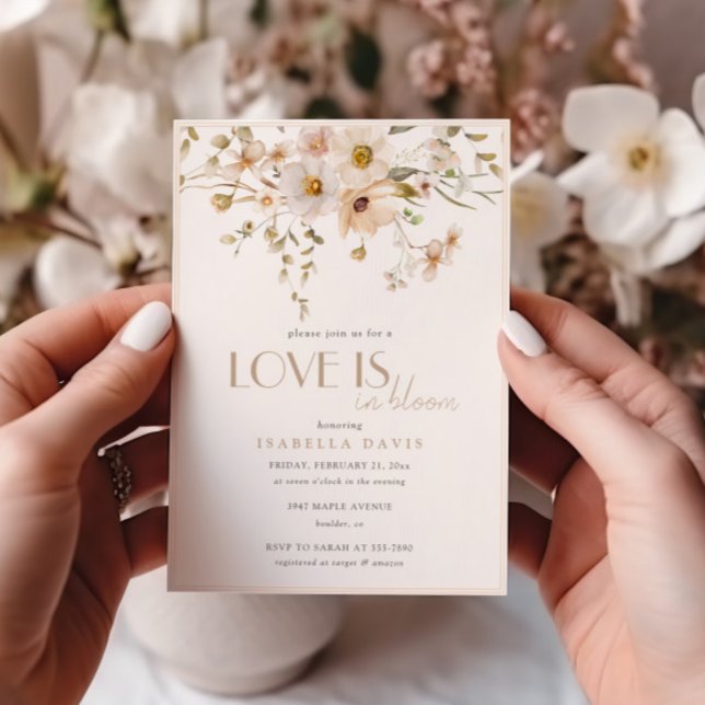Elegant Love is in Bloom Flower Bridal Shower Invitation (Creator Uploaded)