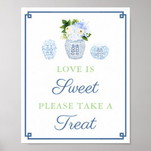 Elegant Love Is Sweet Take A Treat Wedding Shower Poster