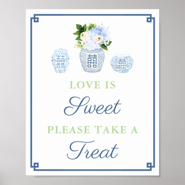 Elegant Love Is Sweet Take A Treat Wedding Shower  Poster (Front)