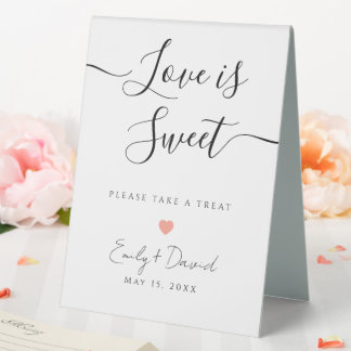 Elegant Love is Sweet Wedding Favour Table Sign