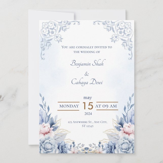Elegant Love: Our Wedding Celebration Invitation (Front)