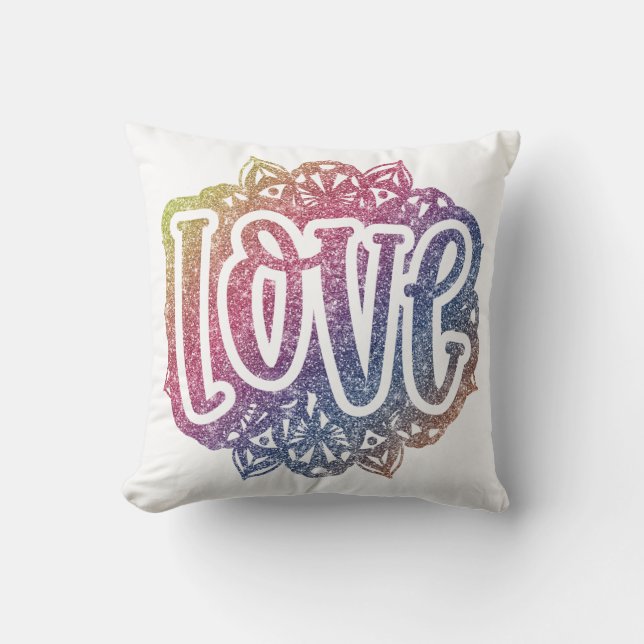Elegant Love Quote Glitter Sparkle Romance Cushion (Front)