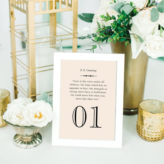 Elegant Love Quote Wedding Table Number (Creator Uploaded)