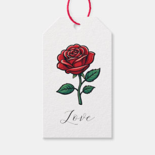 Elegant Love Rose Gift Tags