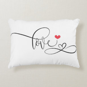  Elegant Love Script Decorative Cushion