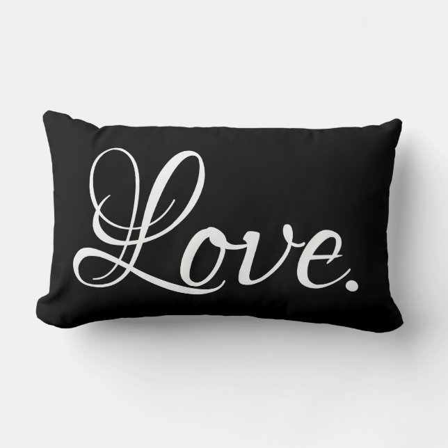 elegant LOVE. script lettering | Lumbar Cushion (Front)