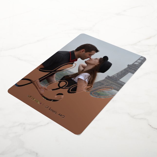 Elegant Love Script Overlay Save the Date 2 Photo (Rotated)