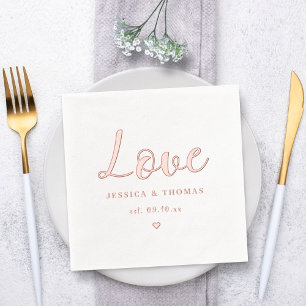 Elegant Love Wedding Foil Napkins