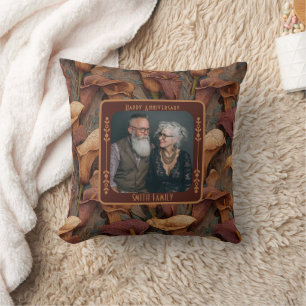 Elegant Lovebird Wedding Anniversary  Throw Pillow