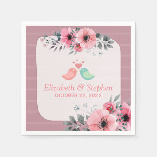 Elegant Lovely Watercolor Floral Wedding Shower Napkin
