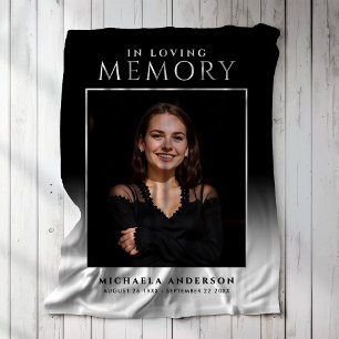 Elegant Loving Memory Photo Memorial Remembrance Fleece Blanket