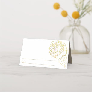 ELEGANT LUX NAVY GOLD ROSE FLORAL BAR BAT MITZVAH PLACE CARD