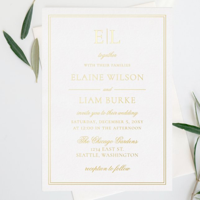 Elegant Luxe Gold Calligraphy Modern Wedding   Foi (Creator Uploaded)
