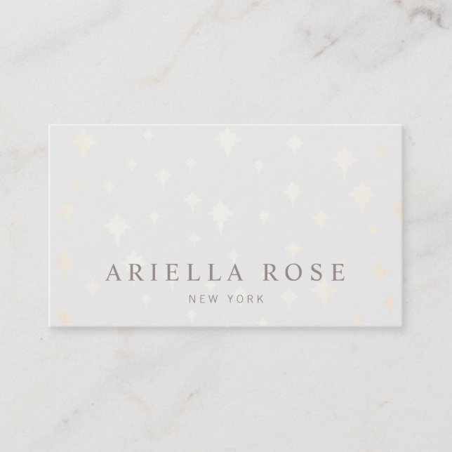 Elegant Luxe Gold Stars Pattern Business Card (Front)