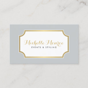 Elegant Luxe Grey Event Stylist Business Card