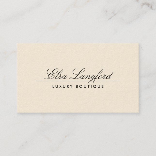 Elegant Luxe Ivory Boutique Designer Business Card (Front)