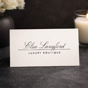 Elegant Luxe Ivory Boutique Designer Business Card