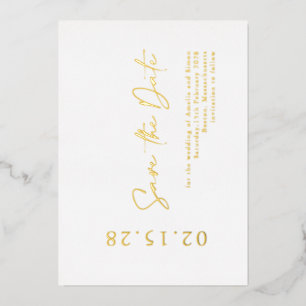 Elegant Luxe Real Gold Foil Save the Date Foil