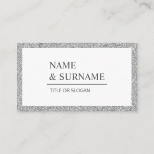 Elegant Luxe Silver Glitter Social Business card