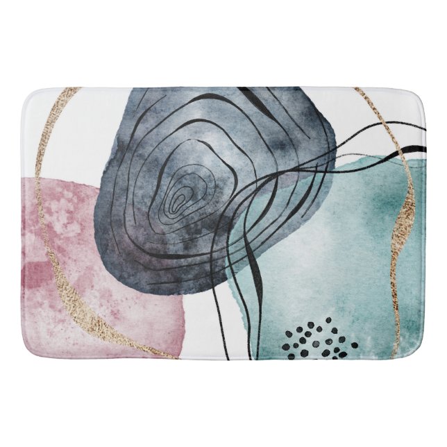 Elegant luxurious abstract boho bath mat (Front)