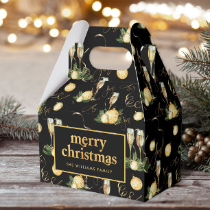 Elegant Luxurious Christmas Party Black Gold Favour Box